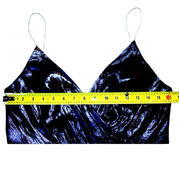 $368 Vera Wang Drapey Metallic Gown 10 Medium Black Silver Evening Dress Formal - Picture 7 of 11